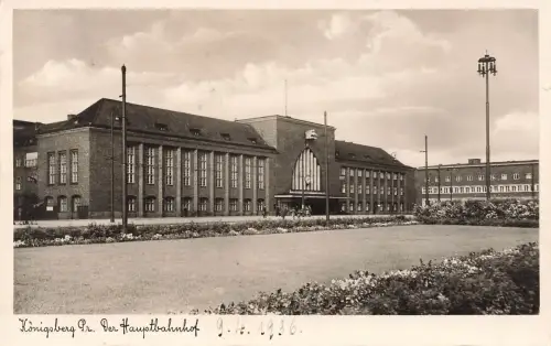 AK Königsberg Hauptbahnhof Ostpreussen gelaufen Postkarte