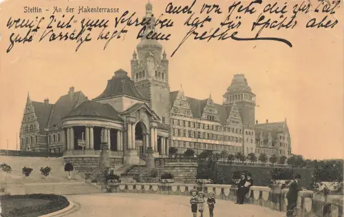 AK Stettin Hakenterasse Pommern 1916 gelaufen Postkarte