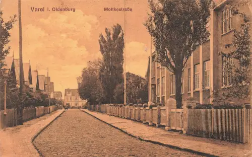 AK Varel i. Oldenburg Moltkestraße Niedersachsen 1914 Postkarte