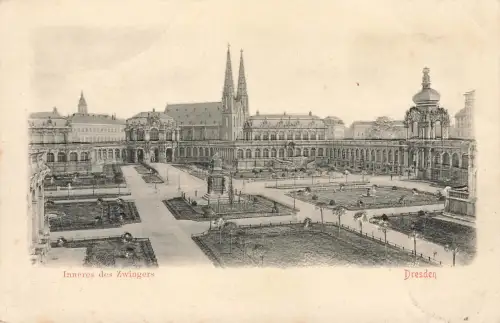 AK Dresden Inneres des Zwingers Sachsen 1902 gelaufen Reliefkarte Postkarte