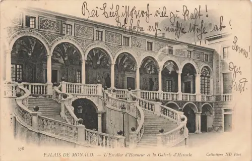 AK Monaco Palais de Monaco Escalier d'Honneur Galerie d'Hercule Frankreich 1903