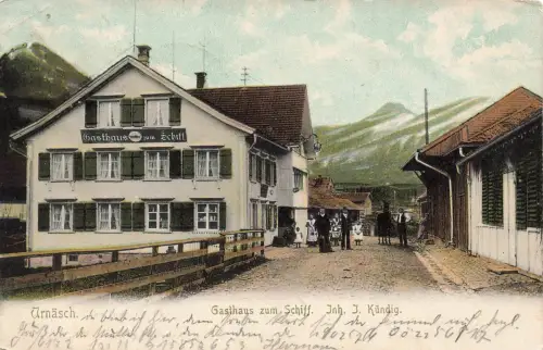 AK Urnäsch Gasthaus zum Schiff Schweiz 1906 Postkarte