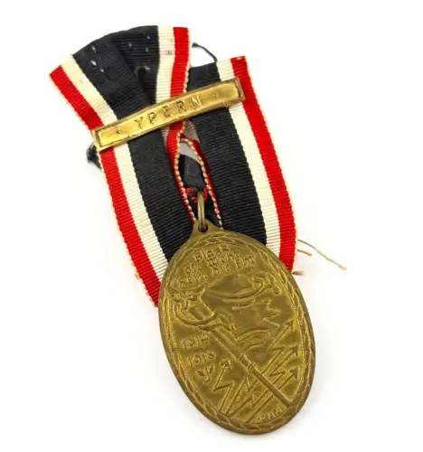 Kyffhäuser Gedenkmünze mit Ypern Spange 1914 - 1918 Kyffhäuserbund 1. Weltkrieg