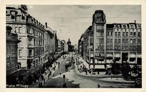AK Prag Praha Na příkopě Graben Böhmen 1912 gelaufen Postkarte