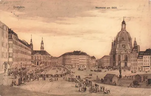 AK Dresden Neumarkt um 1800 Königliche Sächsische Hoflieferanten Sachsen 1911