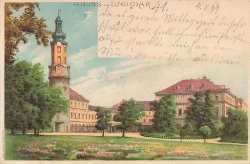 AK Weimar Weimarer Residenzschloss Thüringen ungelaufen Postkarte