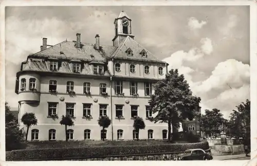 AK Lugau Rathaus Sachsen Erzgebirge 1940 gelaufen Postkarte