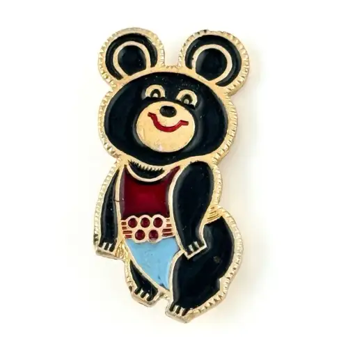 Mischka Maskottchen Olympia Moskau Abzeichen 1980