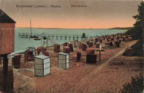 AK Lubmin Ostseebad Strandleben Pommern gelaufen Postkarte