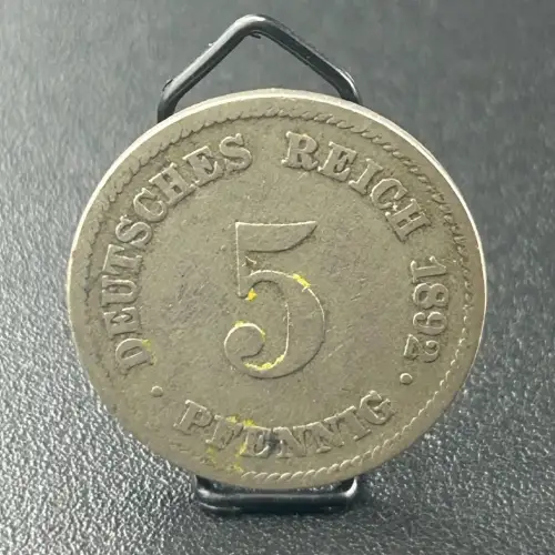 5 Pfennig 1892 E Deutsches Kaiserreich