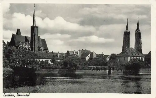 AK Breslau Dominsel Breslauer Dom Kreuzkirche Schlesien 1940 Feldpostkarte