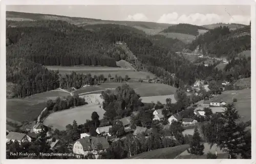 AK Bad Kudowa Kudowa-Zdrój Heuscheuerstraße Ortsansicht Schlesien Postkarte