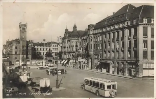 AK Erfurt Bahnhofsstraße Haus Kossenhaschen Hotel Thüringen 1932 Postkarte