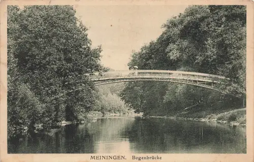 AK Meiningen Bogenbrücke Thüringen 1931 gelaufen Postkarte