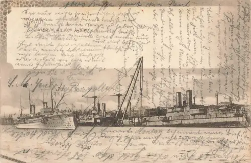 AK Stettin Oderpartie Vulcan Hafen Pommern 1900 gelaufen Postkarte