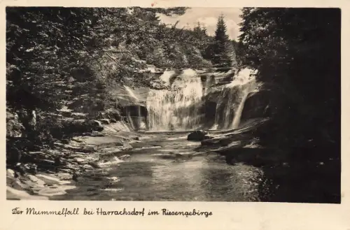 AK Harrachsdorf Harrachov Mummelfall Sudetengau Riesengebirge 1943 Postkarte