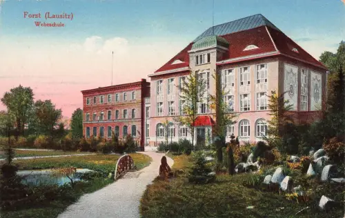 AK Forst Webeschule Brandenburg Lausitz Postkarte