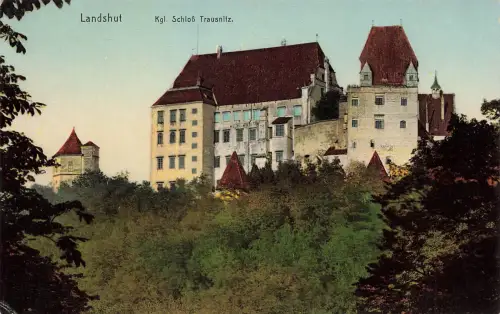 AK Landshut Königliches Schloss Trausnitz Bayern 1913 gelaufen Postkarte