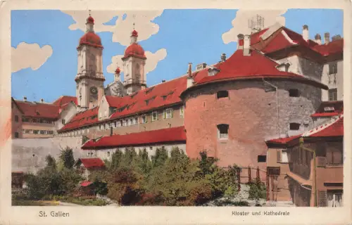 AK St. Gallen Kloster Kathedrale Schweiz ungelaufen Postkarte