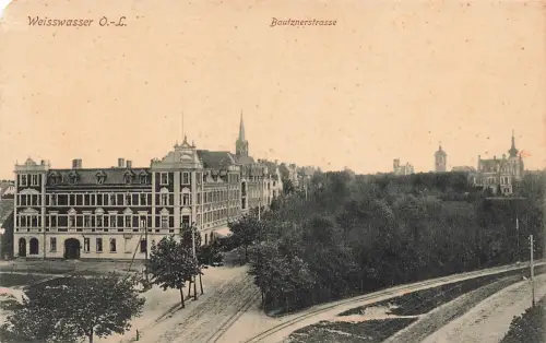 AK Weisswasser Bautznerstraße Oberlausitz Sachsen ungelaufen Postkarte