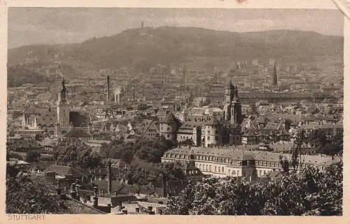 AK Stuttgart Stadtansicht Kirche Baden-Württemberg 1925 Postkarte