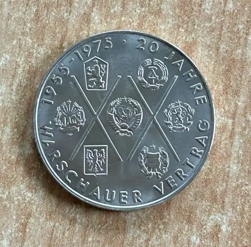 DDR 10 Mark 20 Jahre Warschauer Vertrag 1975 Gedenkmünze