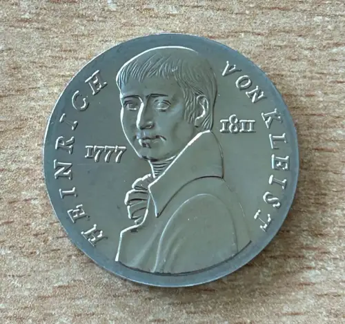 DDR 5 Mark 1986 Heinrich von Kleist Gedenkmünze