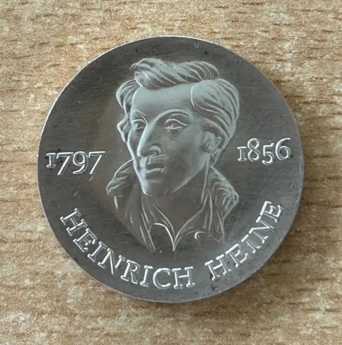 10 Mark 1972 Heinrich Heine Silber DDR Gedenkmünzen