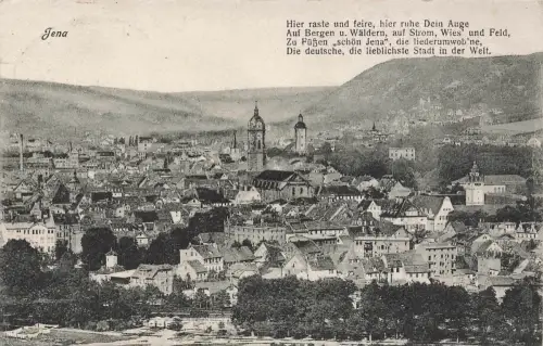 AK Jena Ortsansicht Kirche Thüringen 1926 gelaufen Postkarte