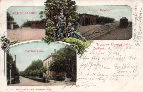 AK Zeithain Truppenübungsplatz Lagereingang Bahnhof Planitzstraße Sachsen