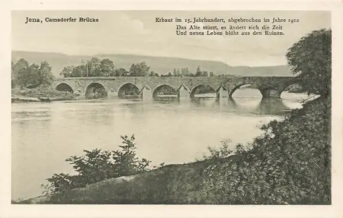 AK Jena Camsdorfer Brücke Thüringen ungelaufen Postkarte