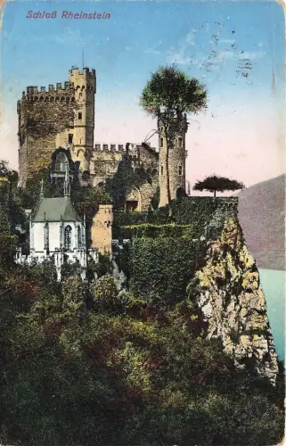 AK Trechtingshausen Schloß Rheinstein Rheinland-Pfalz 1939 gelaufen Postkarte