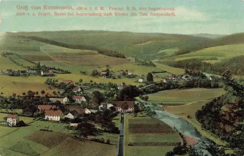 AK Augustusburg Kunnerstein Berg Sachsen Erzgebirge gelaufen Postkarte