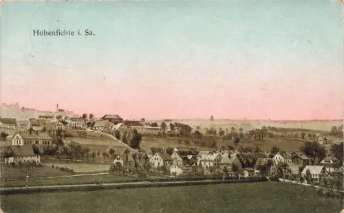 AK Hohenfichte Ortsansicht Sachsen 1934 gelaufen Postkarte