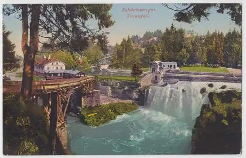 [Ansichtskarte] Salzkammergut. Traunfall.

F.E. Brandt in Gmunden. Photochromiekarte No. 677 1906. 