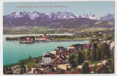 [Ansichtskarte] Salzkammergut. Gmunden mit dem Höllengebirge.

F.E. Brandt in Gmunden. Photochromiekarte No. 930 1908. 