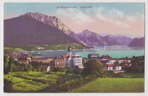 [Ansichtskarte] Salzkammergut. Gmunden.

F.E. Brandt in Gmunden. Photochromiekarte No. 133 1906. 