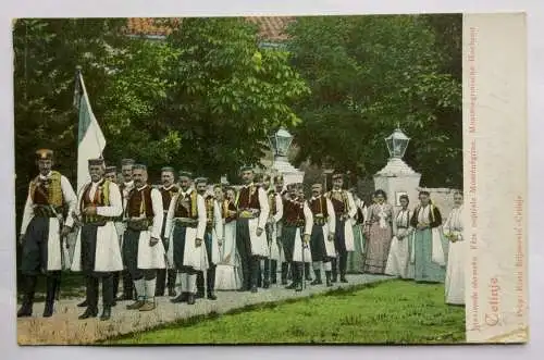[Ansichtskarte] Montenegro. Cetinje. Montenegrinische Hochzeit. Fête nuptiale Monténégrine.  

Risto Biljanović-Cetinje um 1900. 
