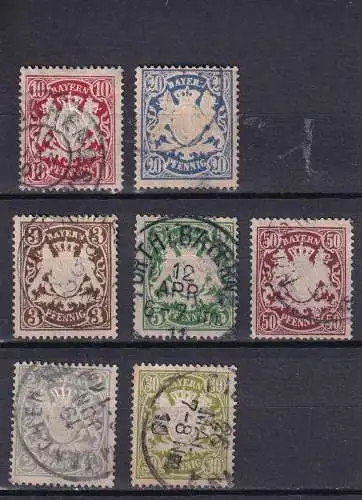 Altdeutschland Bayern 1888-1900 Nr ex 56-66 Gestempelt (Posten)