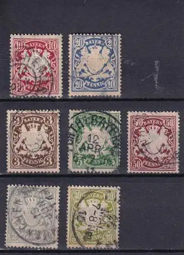 Altdeutschland Bayern 1888-1900 Nr ex 56-66 Gestempelt (Posten)