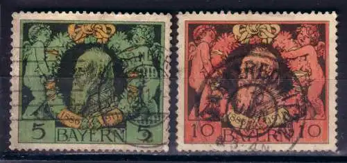 Altdeutschland Bayern 1911 Nr 92-93 Zentraler Rund / Vollstempel