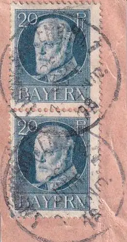 Altdeutschland Bayern 1914 Nr 97 II Briefstück