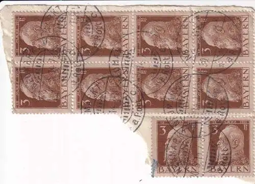 Altdeutschland Bayern 1911 Nr 76 II Briefstück
