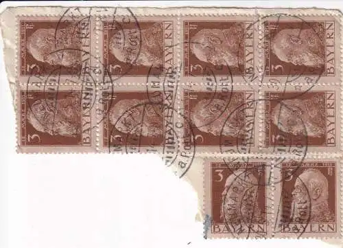 Altdeutschland Bayern 1911 Nr 76 II Briefstück
