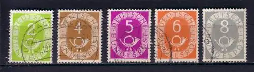 Bundesrep. Deutschland Nur Hauptgebiet 1951 Nr 123-127 Gestempelt (Posten)