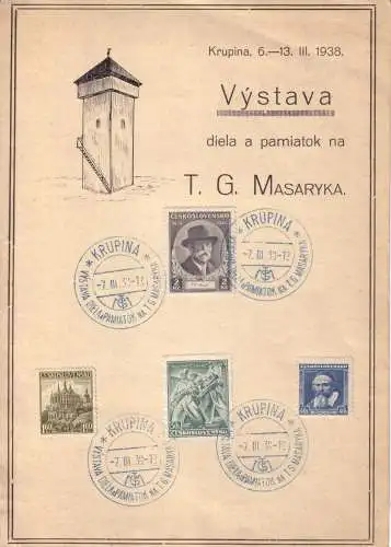 Tschechoslowakei 1938 Nr 380 386 392+347 Schmuckblatt