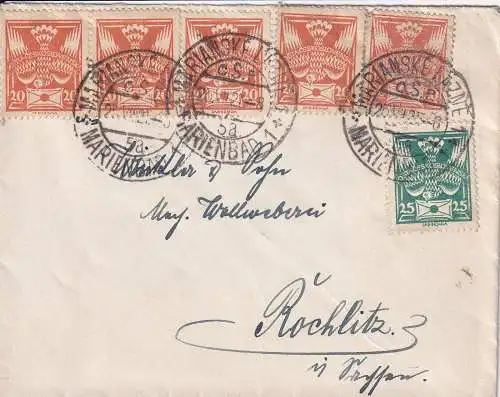 Tschechoslowakei 1921 Nr 167-168 Brief