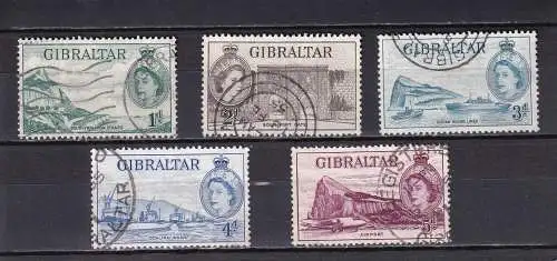 Gibraltar 1953 Nr 135-131 ex Gestempelt (Posten)
