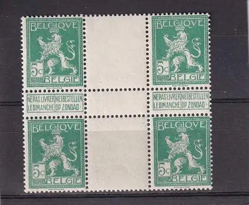 Belgien 1912 Nr 90 Postfrisch / **
