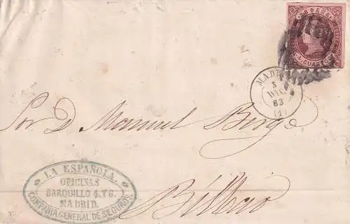Spanien 1863 Nr 50 Briefstück